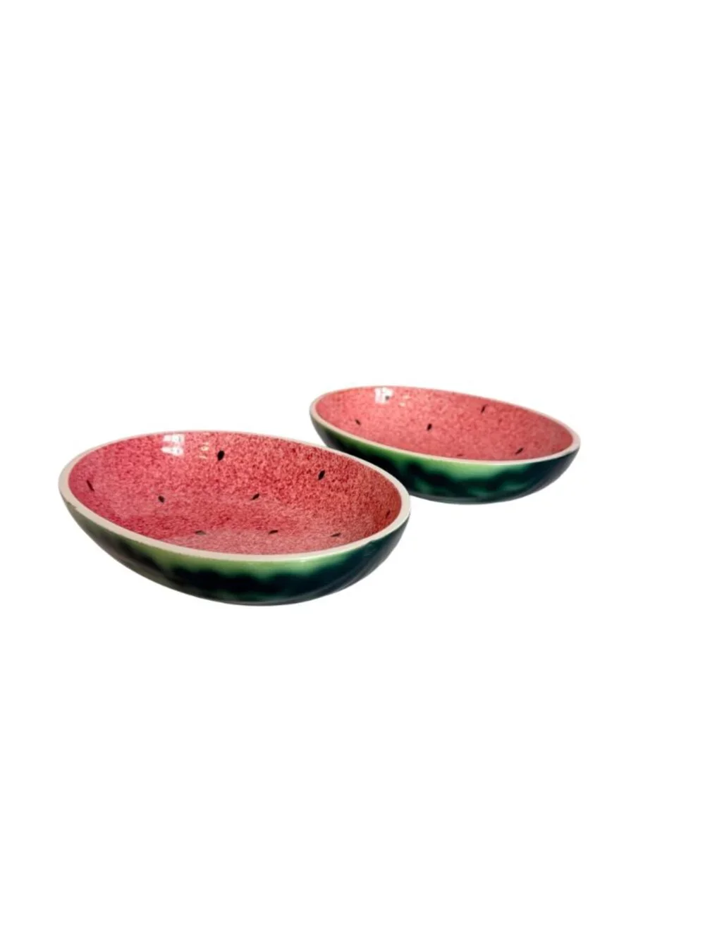 Vintage Shafford Watermelon Bowls Set 2 Ceramic Fruit Dish Summer Kitchen